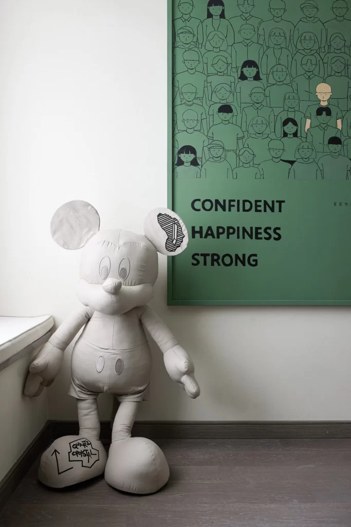 Mickey Mouse Poster Wall Art Green White Neutral