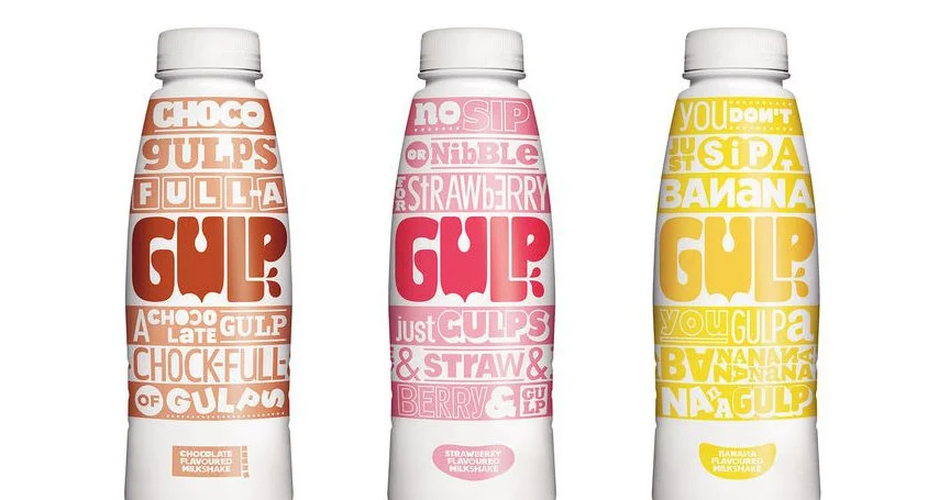 Milkshake Bottle Typography Colorful Modern Design