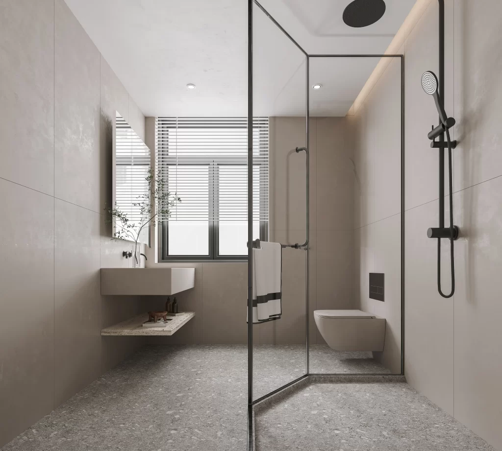 Minimalist Bathroom Neutral Gray Clean Lines