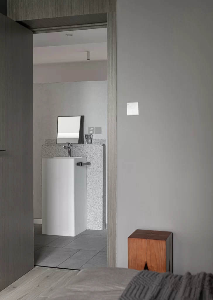 Minimalist Bathroom Neutral Grey Clean Lines Simple Functional