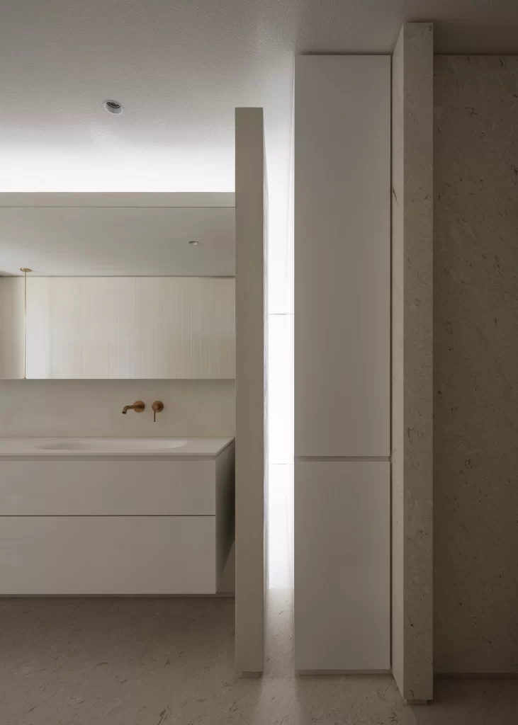 Minimalist Bathroom White Neutral Light Grey Marble