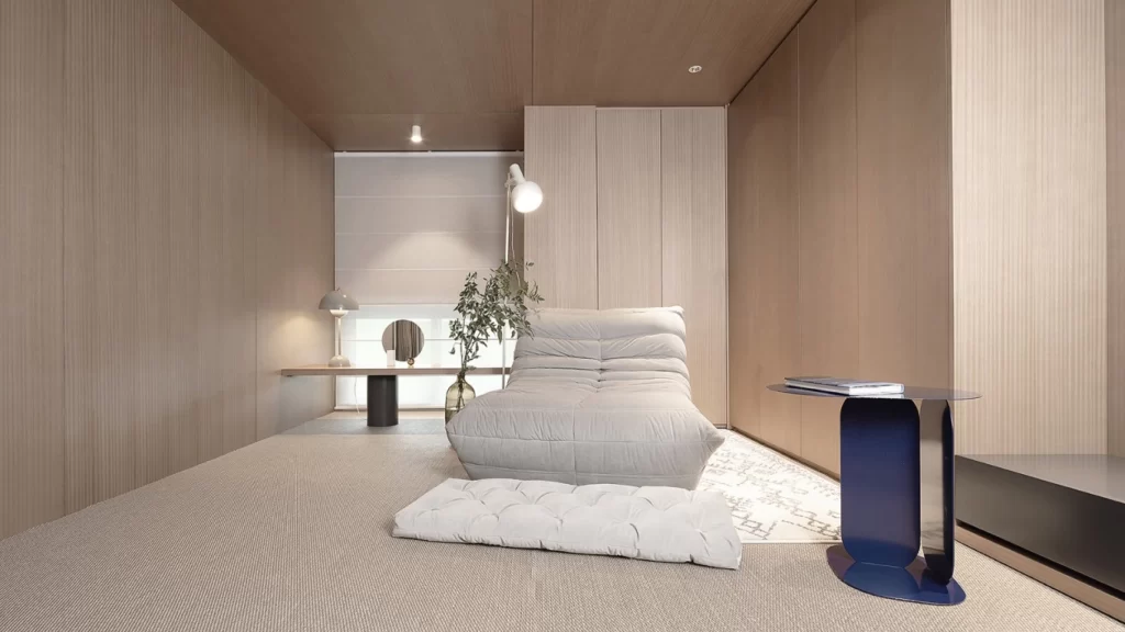 Minimalist Bedroom Neutral Beige Wood Accents Simple Furniture