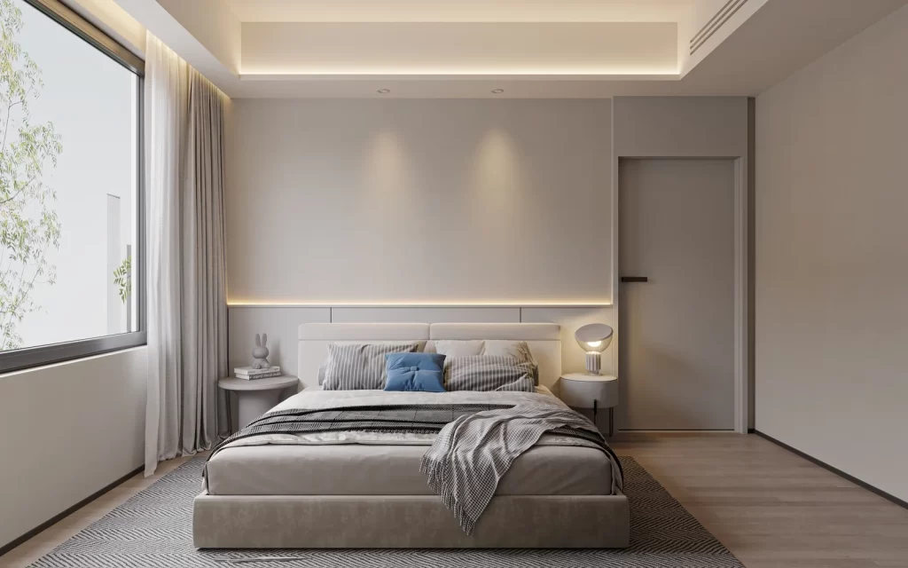 Minimalist Bedroom Neutral Gray Simple