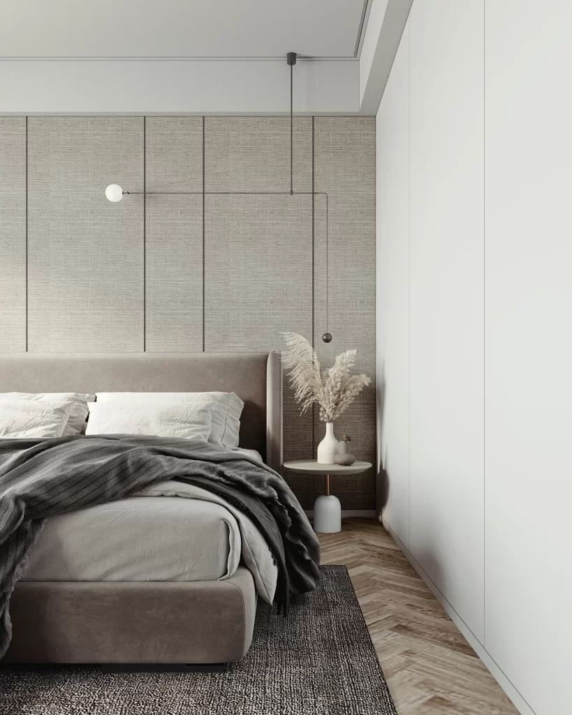 Minimalist Bedroom Neutral Gray Simple Clean