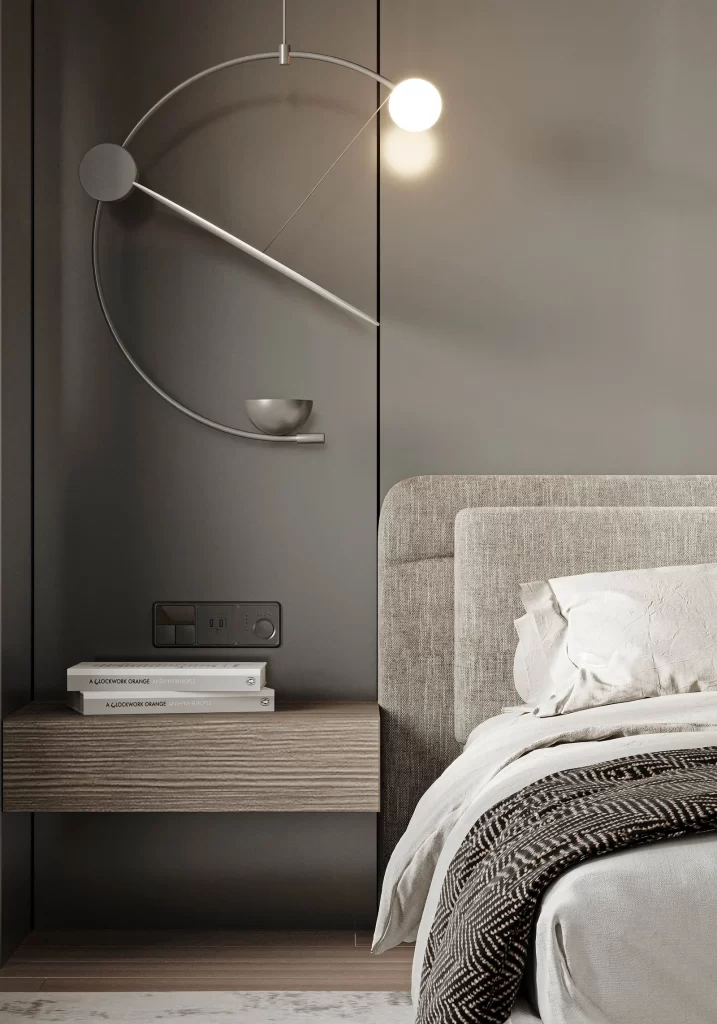 Minimalist Bedroom Neutral Gray Textured