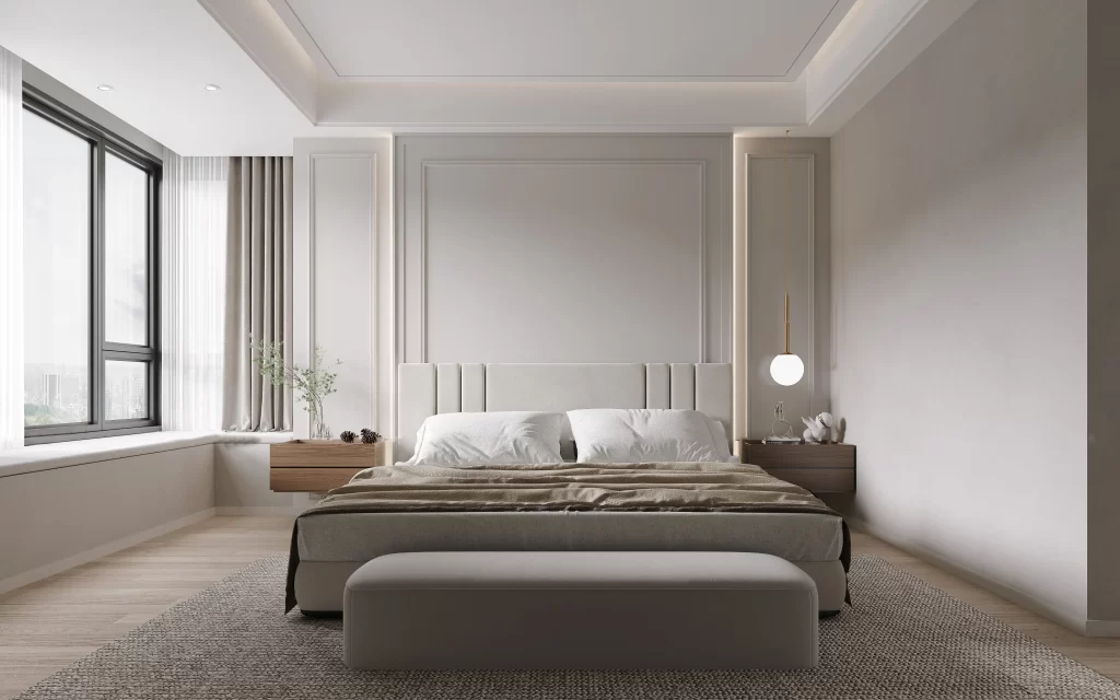 Minimalist Bedroom Neutral White Softwood