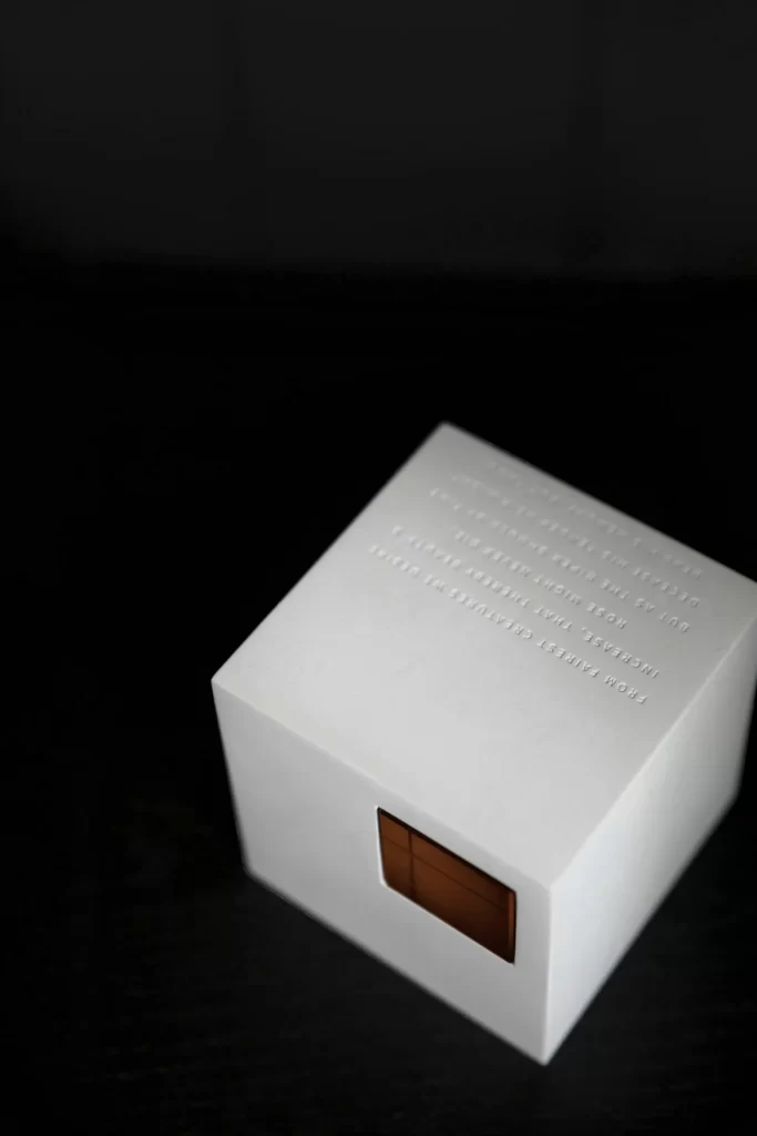 Minimalist Cube White Brown Neutral