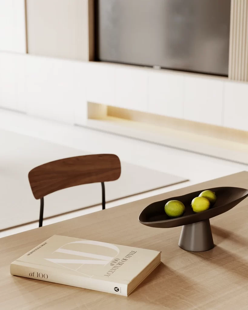 Minimalist Dining Room Neutral Wood Simple
