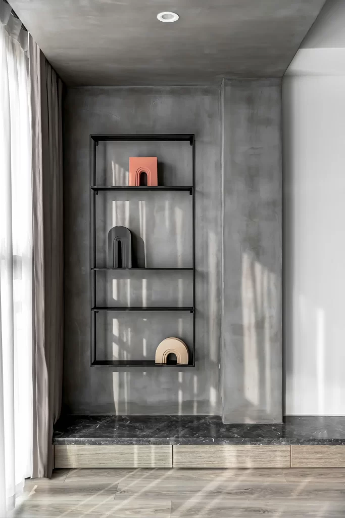 Minimalist Industrial Loft Neutral Grey Black Wood