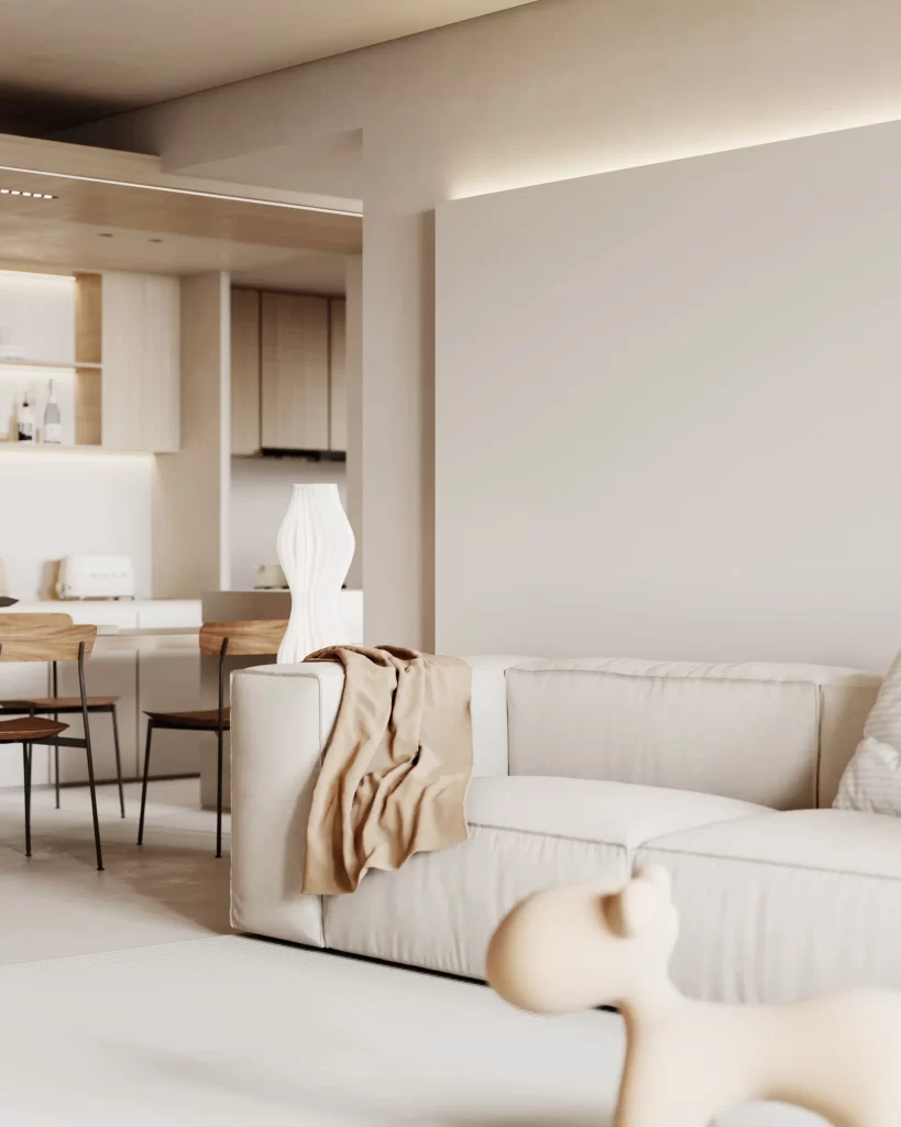 Minimalist Living Room Neutral Beige Soft Textures