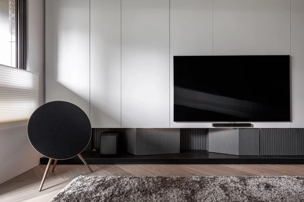 Minimalist Living Room Neutral Black White Wood