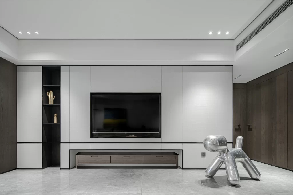 Minimalist Living Room Neutral Grey Black White Modern
