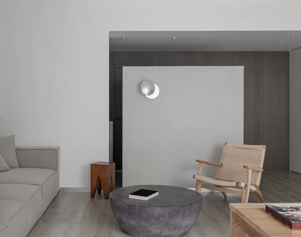 Minimalist Living Room Neutral Grey Light Wood Simple