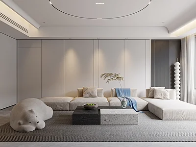 Minimalist Living Room Neutral Soft Textures