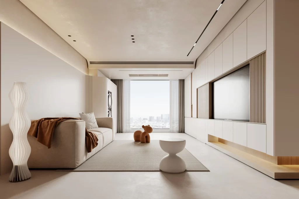 Minimalist Living Room Neutral White Simple