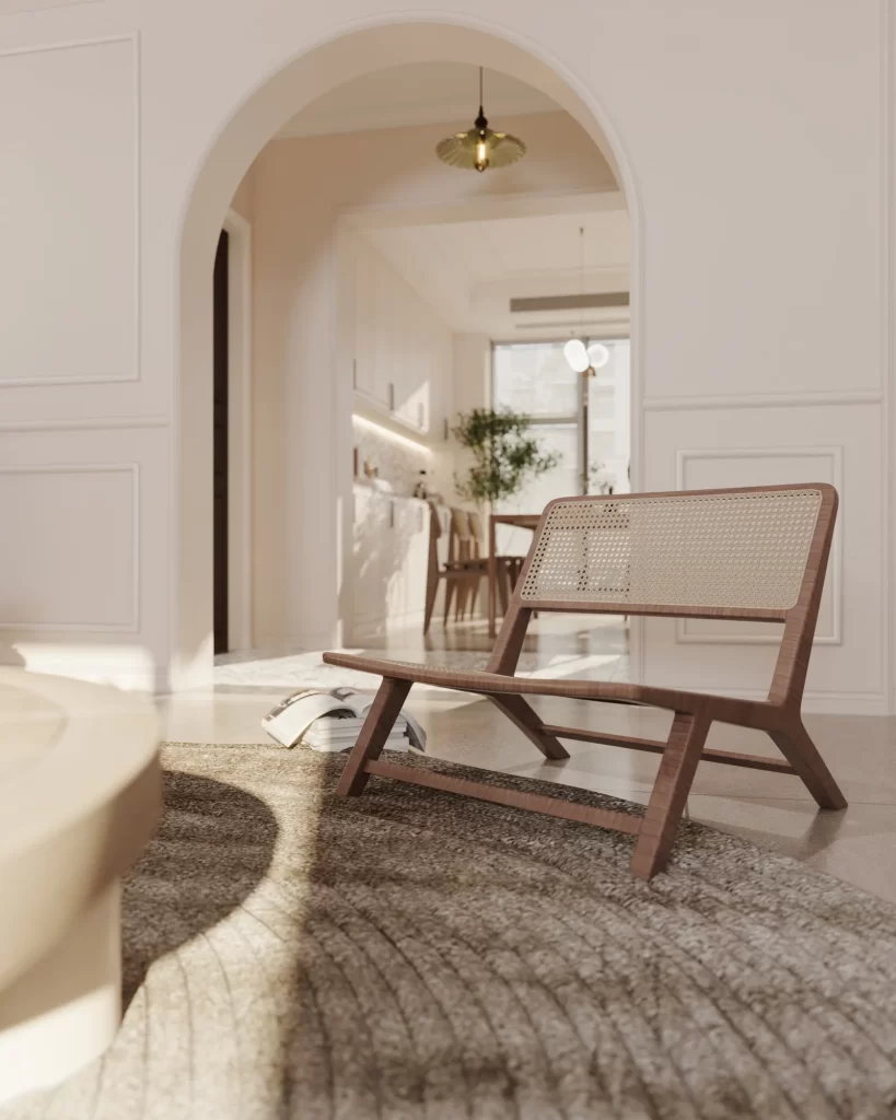 Minimalist Living Room Neutral Wood White