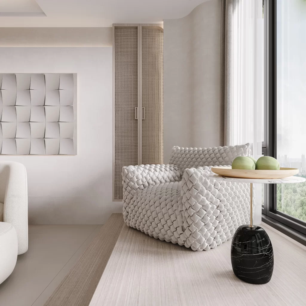 Minimalist Living Room White Gray Neutral