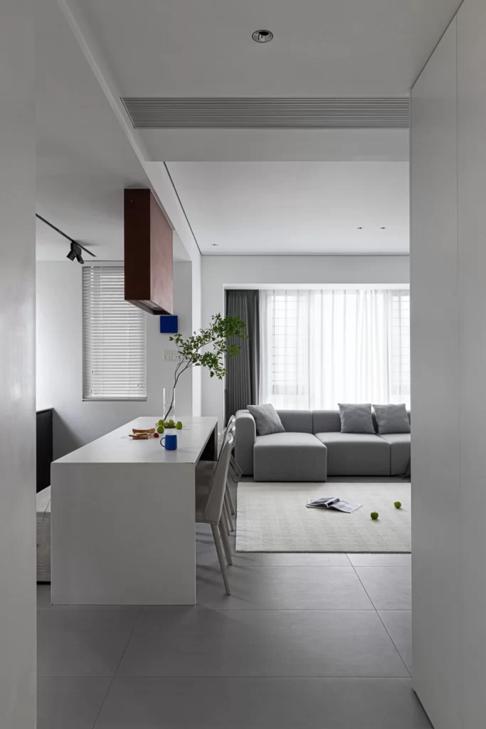 Minimalist Living Room White Grey Neutral Simple Clean