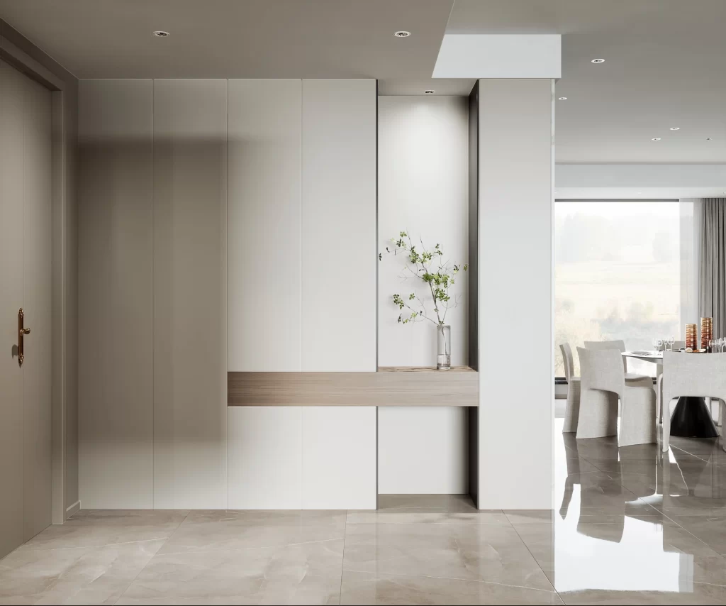 Minimalist Modern Dining Room Neutral Beige Clean