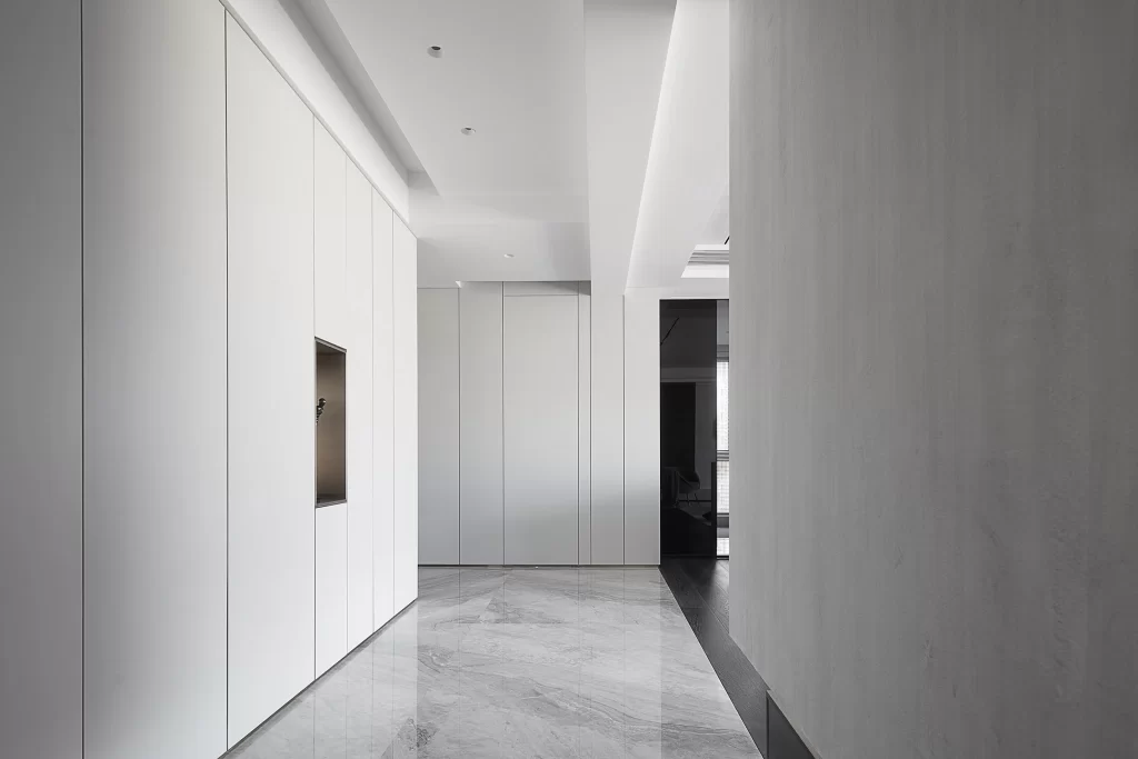 Minimalist White Neutral Marble Floor Clean Lines