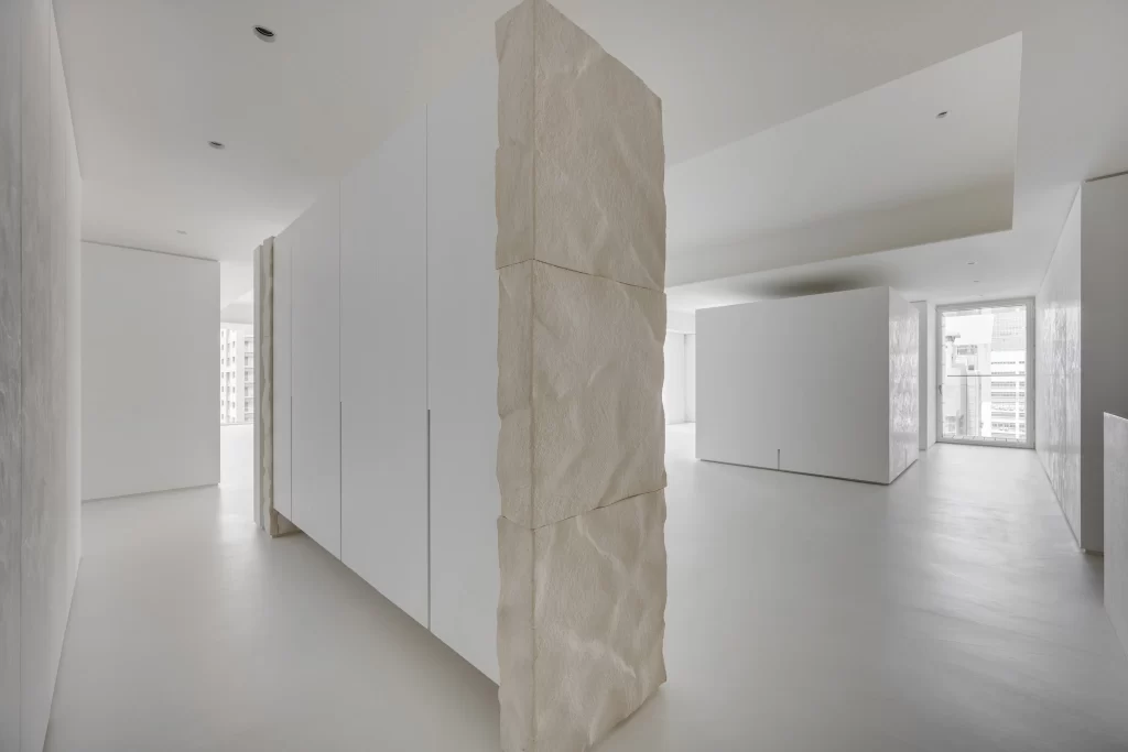 Minimalist White Neutral Stone Texture Clean Lines