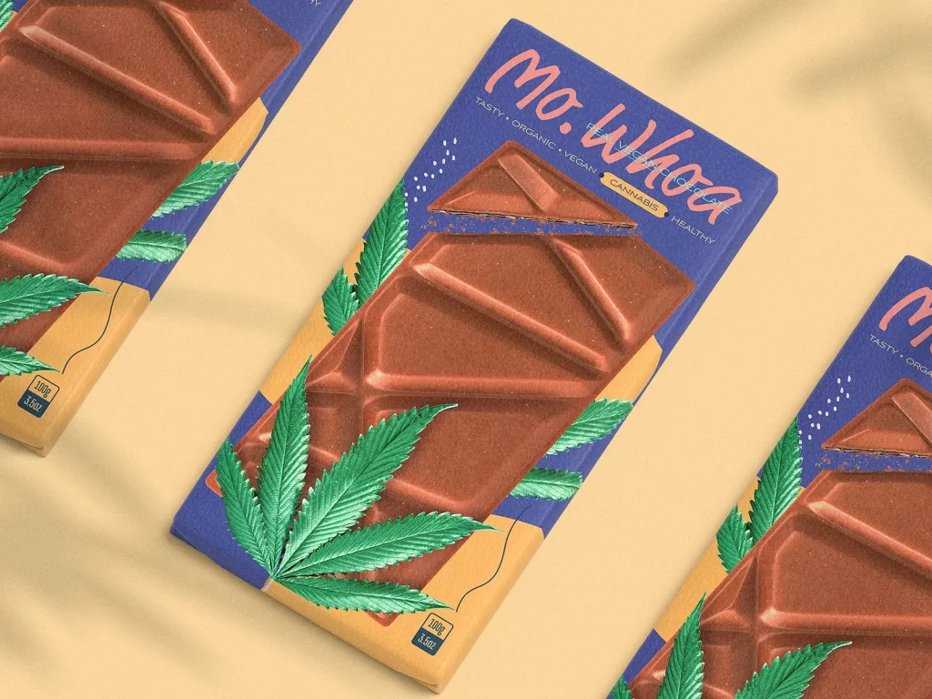 Mo.Whoa Chocolate Cannabis Green Blue Leaf