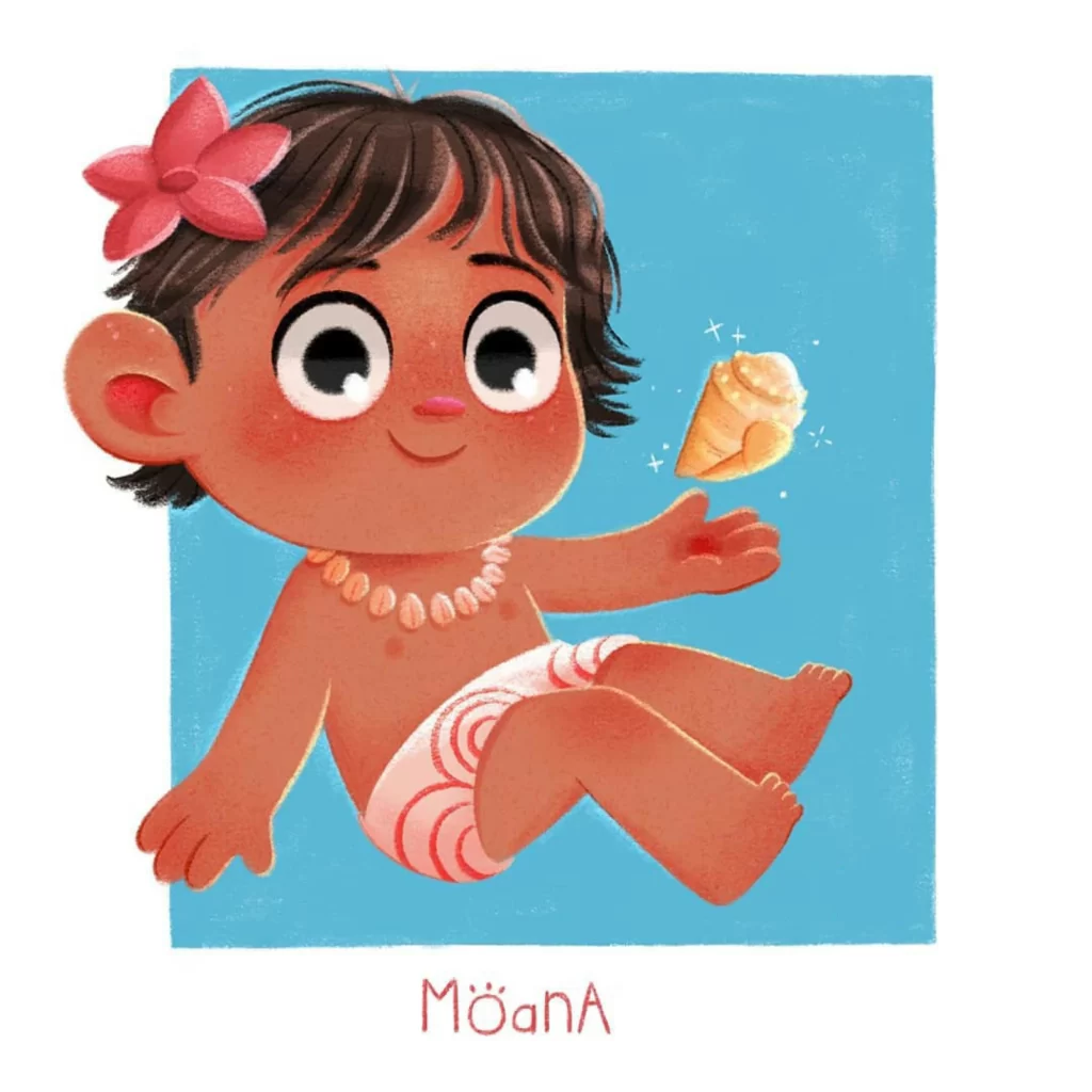 Moana Character Illustration Eleonore Pelluau