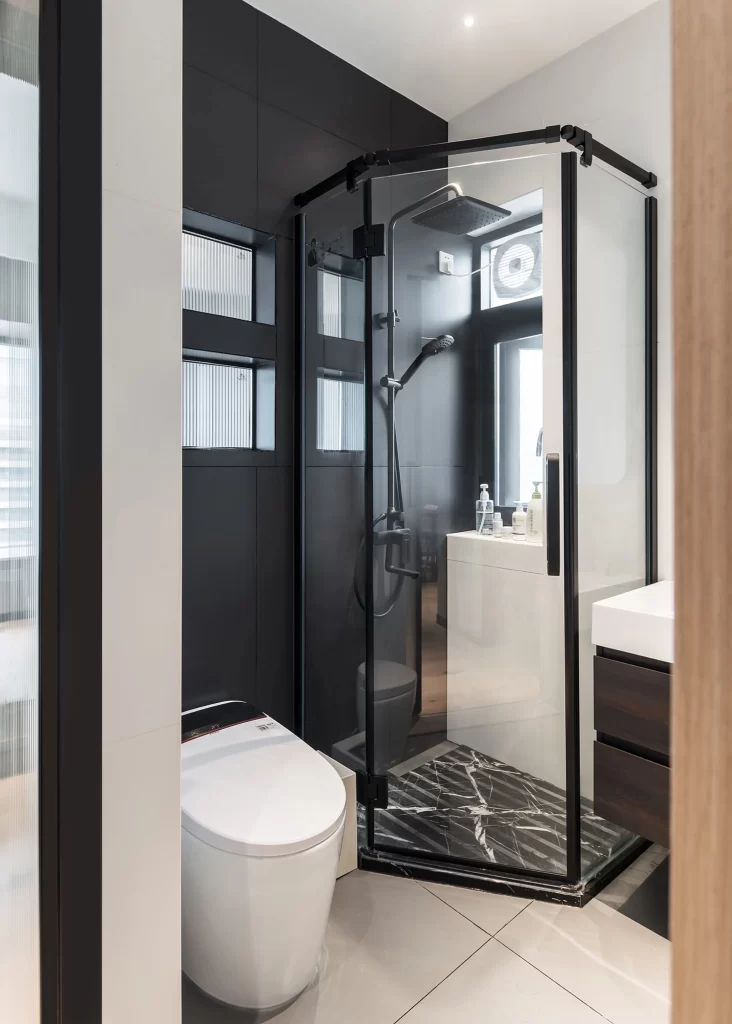 Modern Bathroom Black White Glass Minimalist