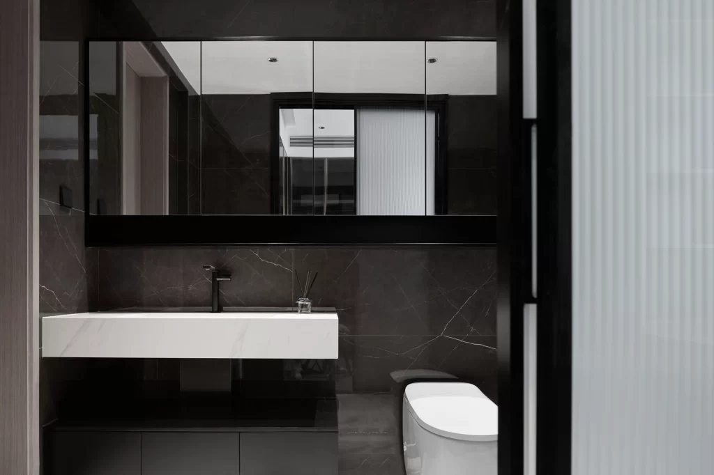 Modern Bathroom Black White Minimalist Clean Lines