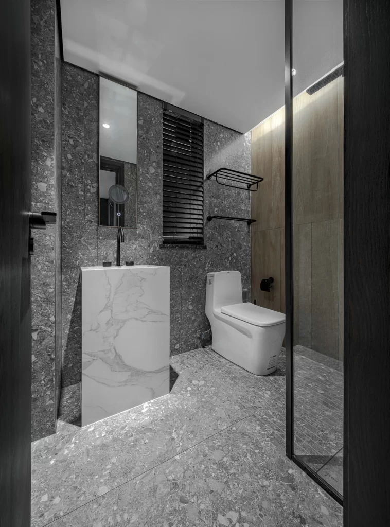 Modern Bathroom Monochrome Neutral Marble Minimalist