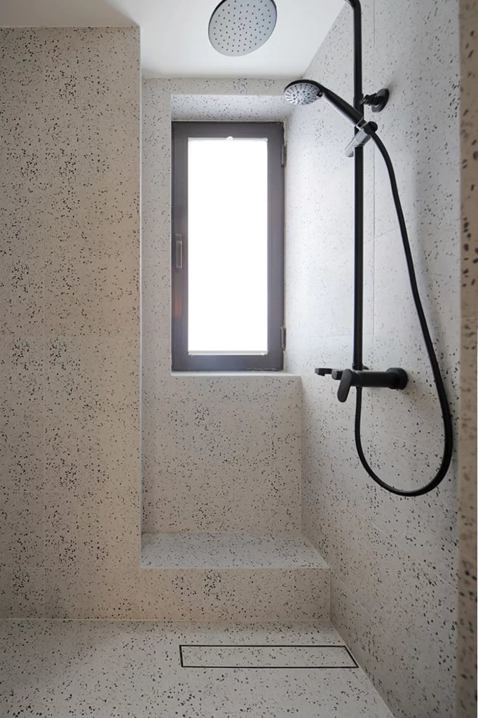Modern Bathroom Neutral Black Fixtures Minimalist
