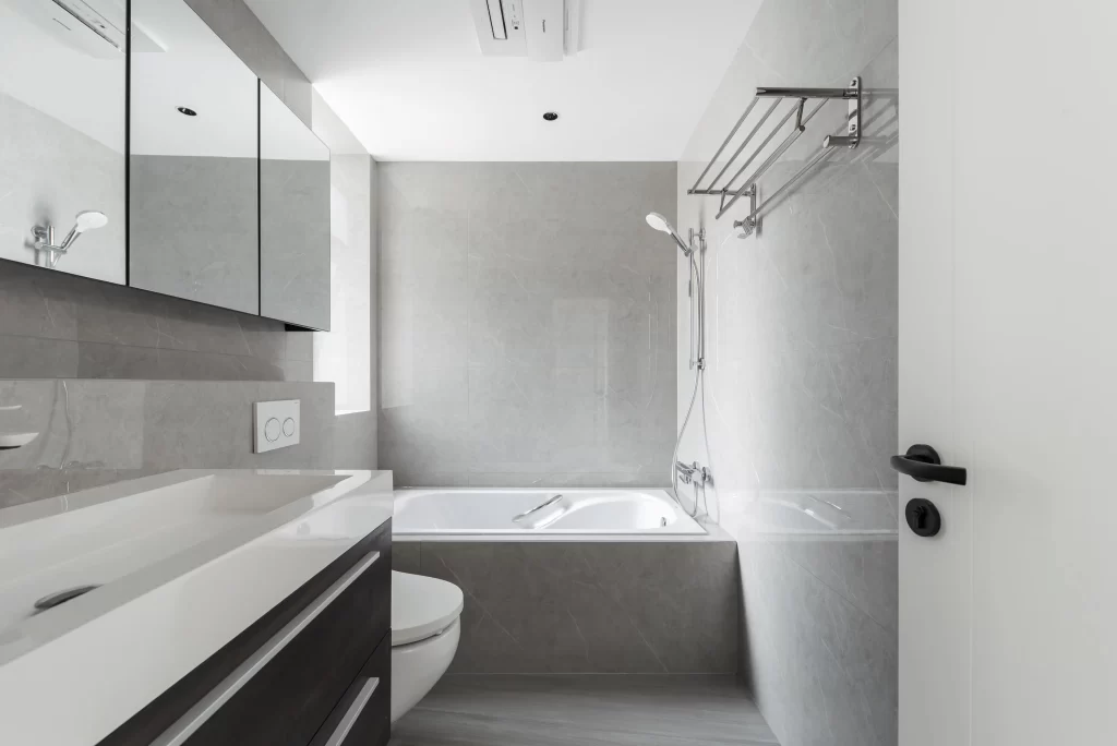 Modern Bathroom Neutral Grey Minimalist Clean Lines