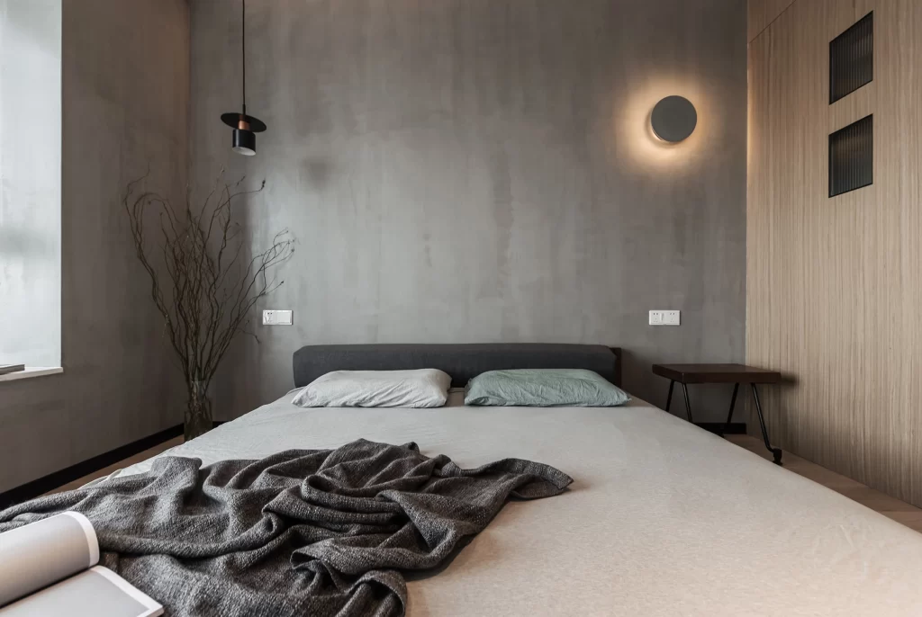 Modern Bedroom Grey Neutral Concrete Industrial