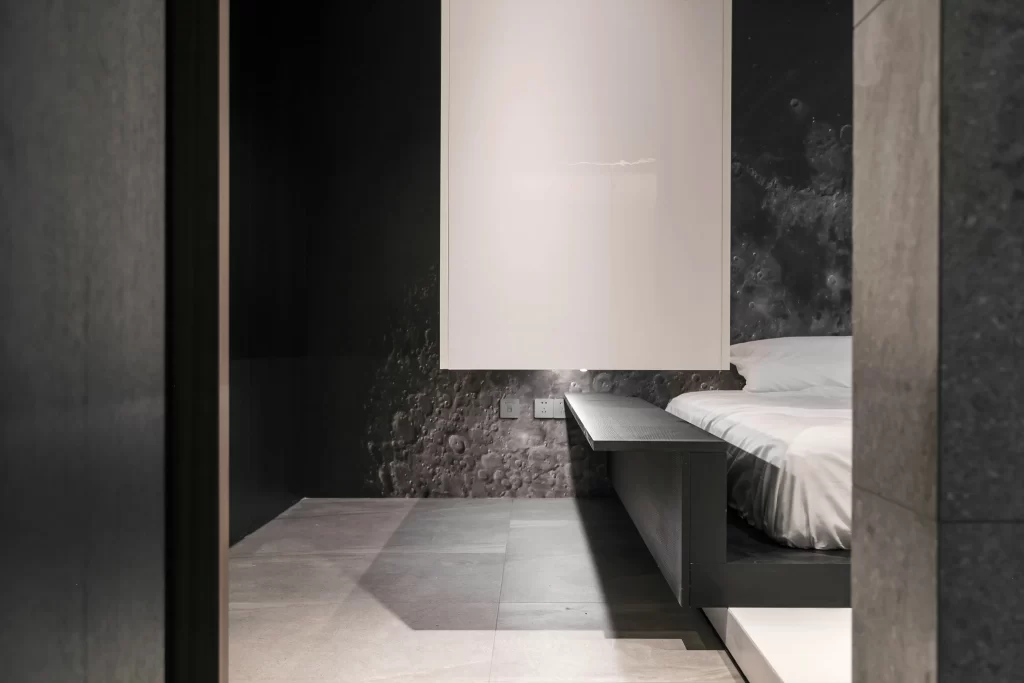 Modern Bedroom Monochrome Neutral Concrete Minimalist