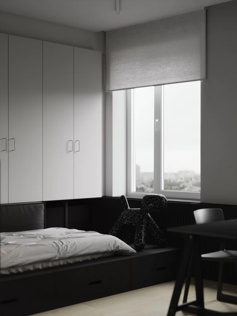Modern Bedroom Monochrome Neutral White Black