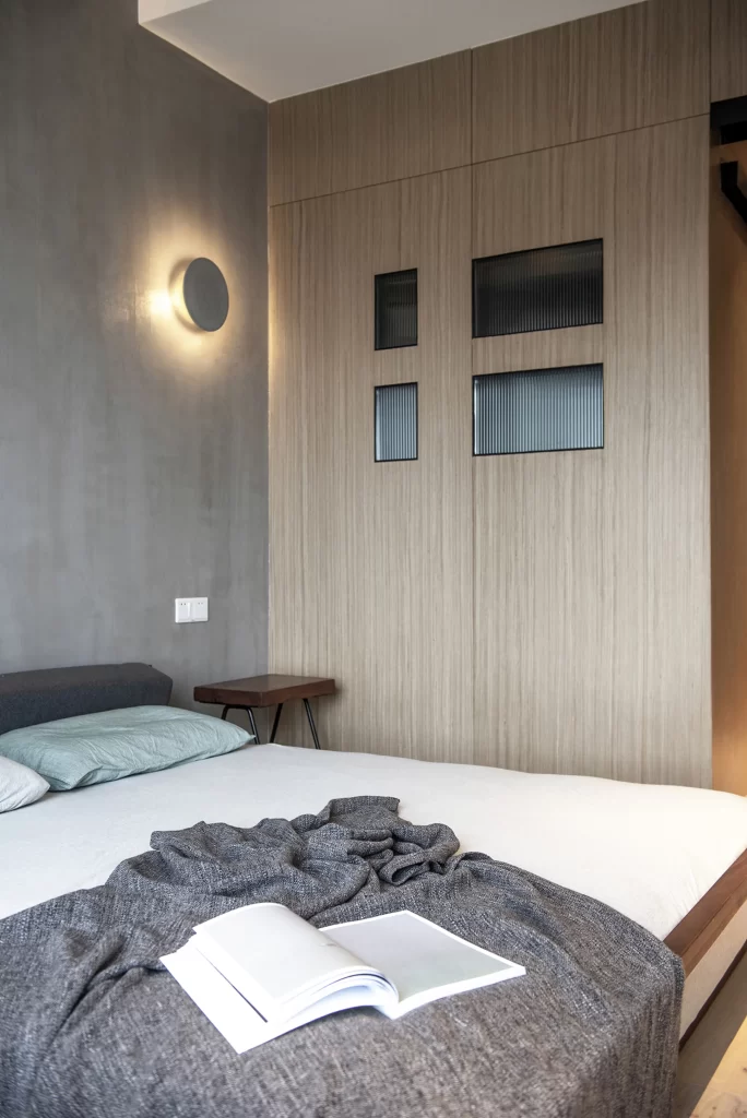 Modern Bedroom Neutral Gray Wood Textured Simple