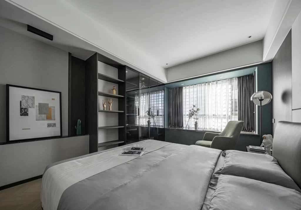 Modern Bedroom Neutral Grey Black White Minimalist