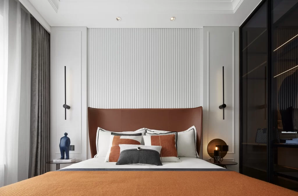 Modern Bedroom Neutral Tones Brown Accents Minimalist