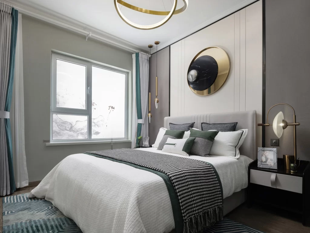 Modern Bedroom Neutral Tones Gold Accents Minimalist