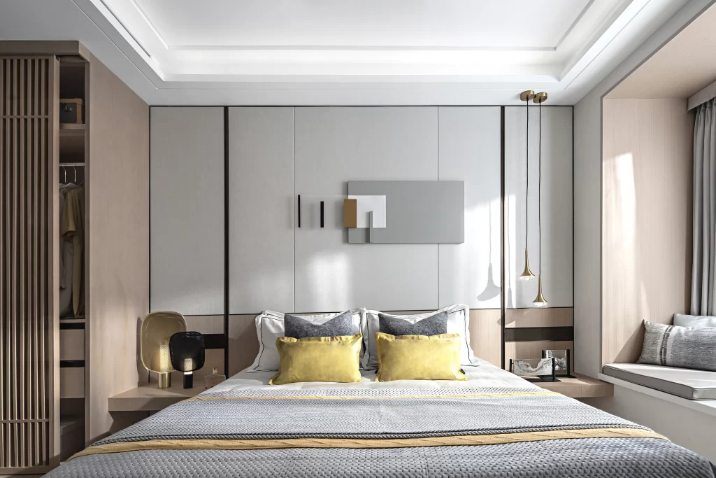 Modern Bedroom Neutral Tones Minimalist Design Textured Accents
