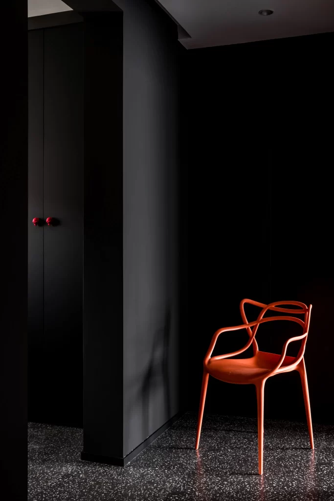 Modern Contemporary Dining Room Black Orange Minimalist