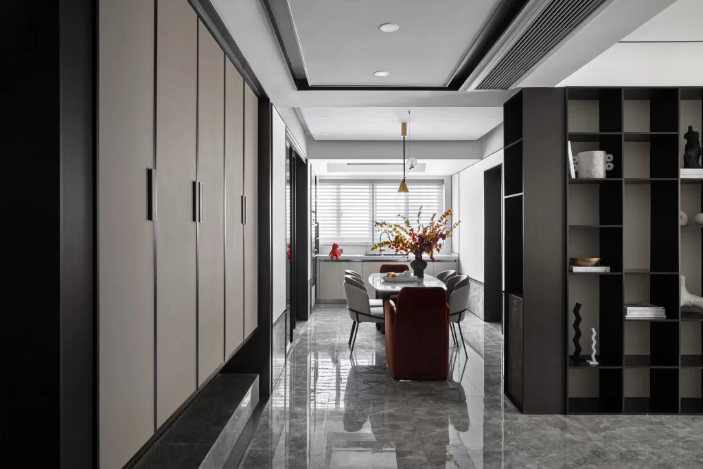 Modern Contemporary Dining Room Neutral Black White Gray