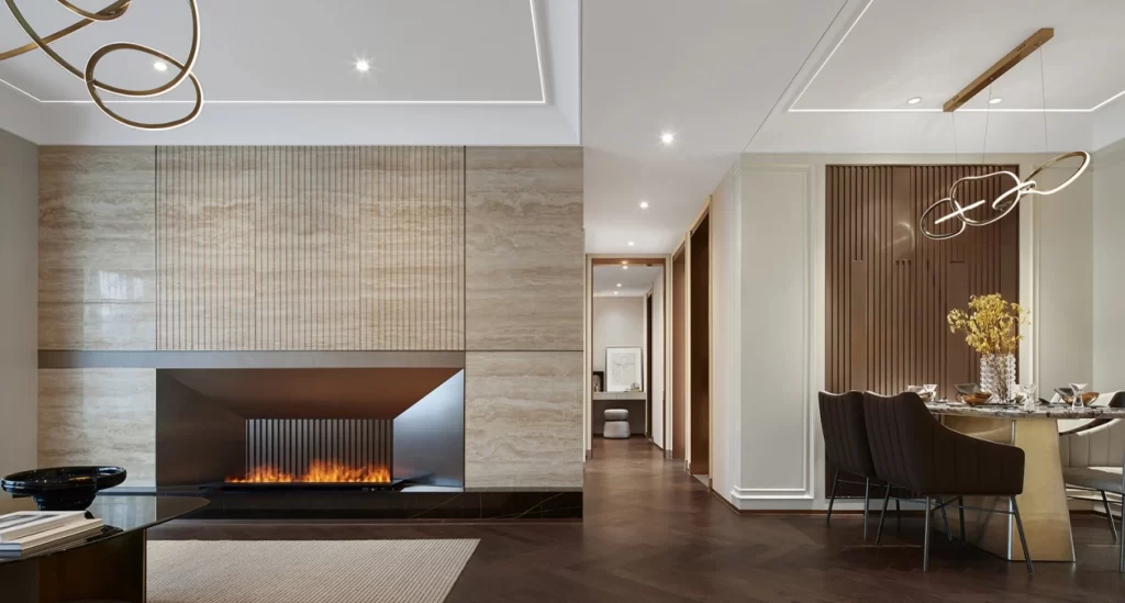 Modern Contemporary Dining Room Neutral Dark Wood Minimalist