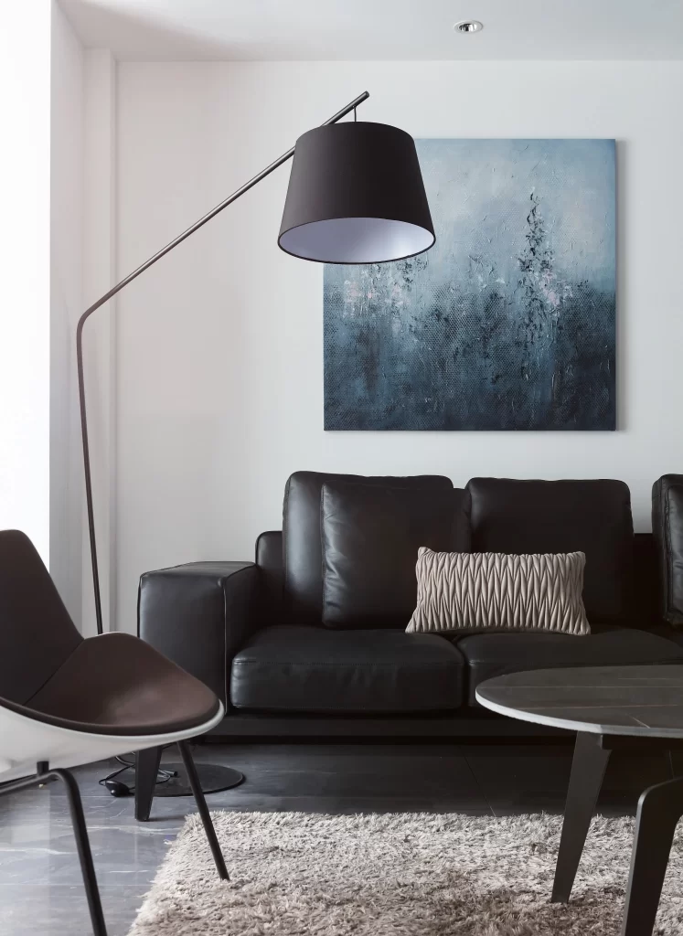 Modern Contemporary Living Room Black White Neutral Artistic