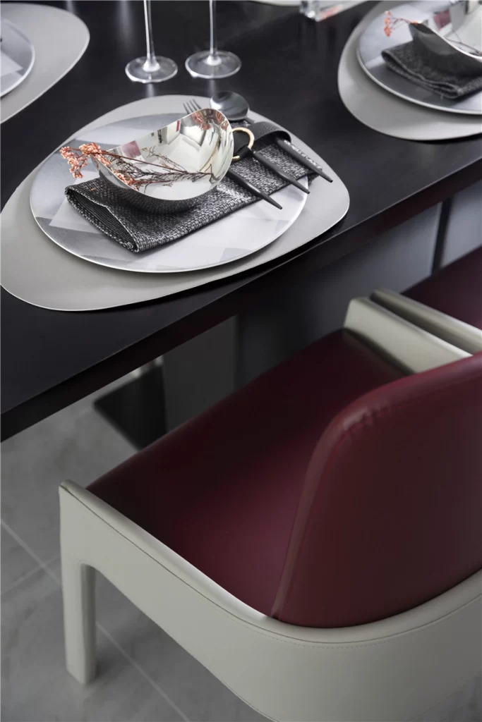 Modern Dining Room Black White Silver Red