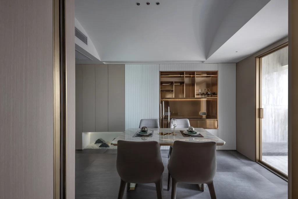 Modern Dining Room Neutral Gray Minimalist Clean Lines