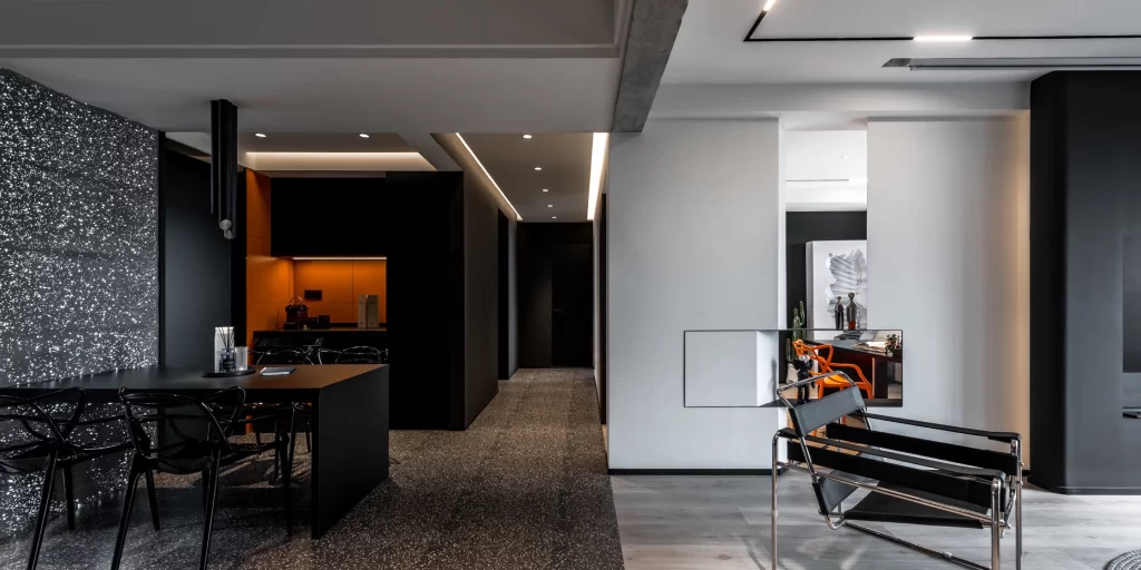 Modern Industrial Dining Room Black Gray Neutral Metal
