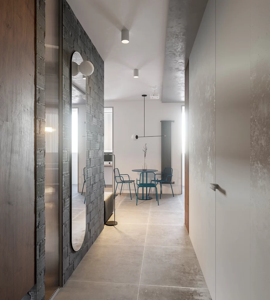 Modern Industrial Dining Room Neutral Gray Concrete Minimalist