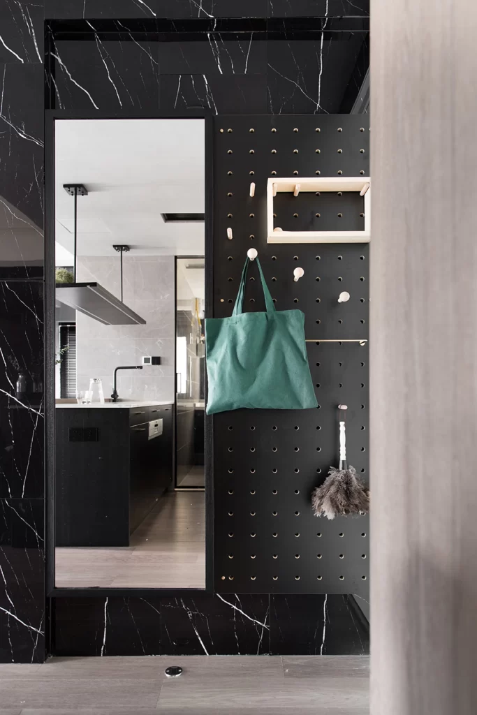 Modern Industrial Kitchen Black White Marble Minimalist