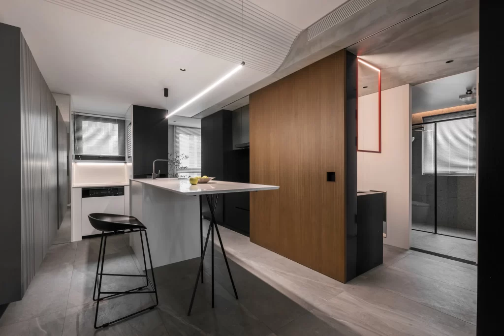 Modern Industrial Kitchen Black White Neutral Wood